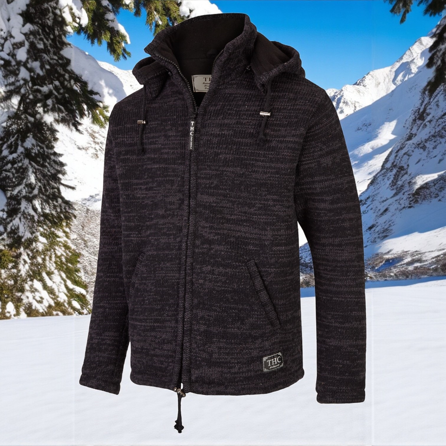 THC Schafwollstrickjacke Baumwollfutter 851 grau 5