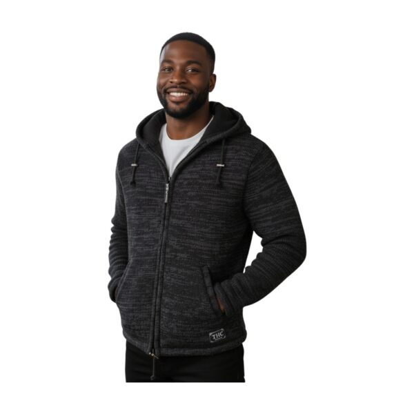 THC Schafwollstrickjacke Baumwollfutter 851 grau 6