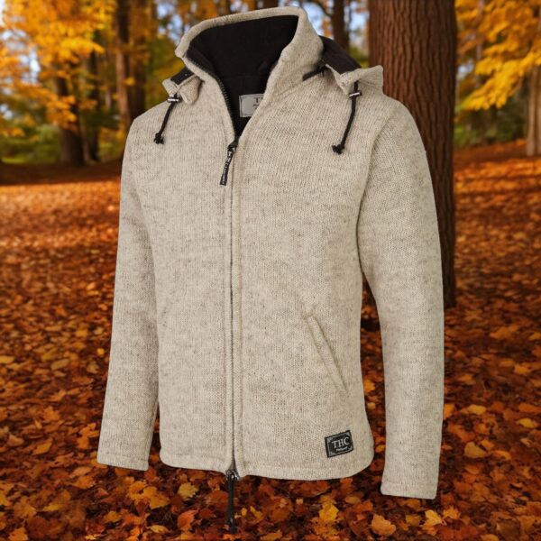 THC Schafwollstrickjacke Baumwollfutter 853 weiß 4
