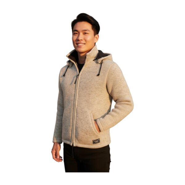 THC Schafwollstrickjacke Baumwollfutter 853 weiß 6