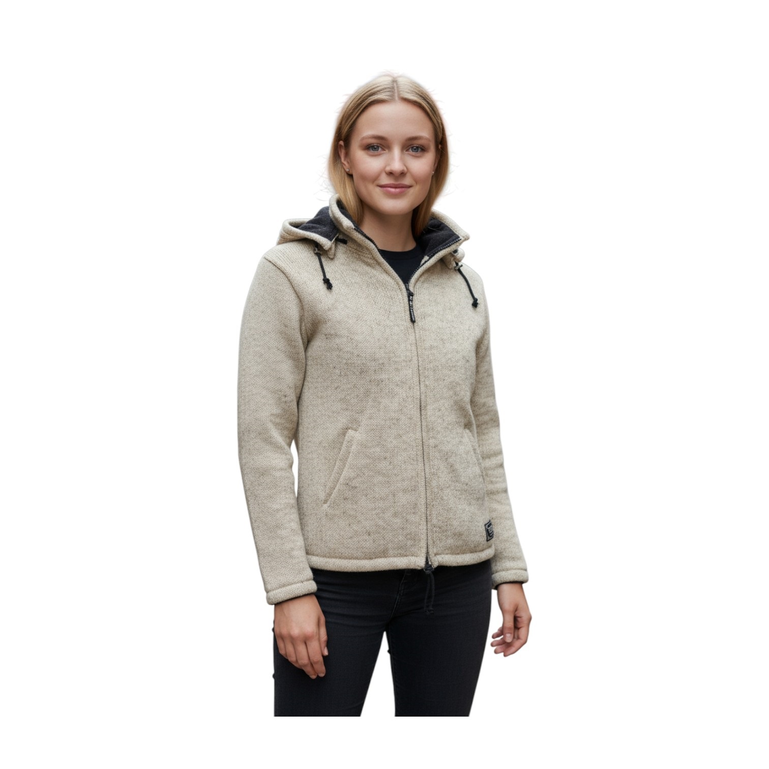 THC Schafwollstrickjacke Baumwollfutter 853 weiß 7