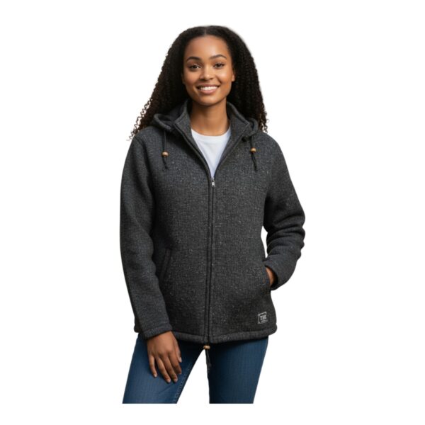 THC Schafwollstrickjacke Baumwollfutter 859 schwarz 6