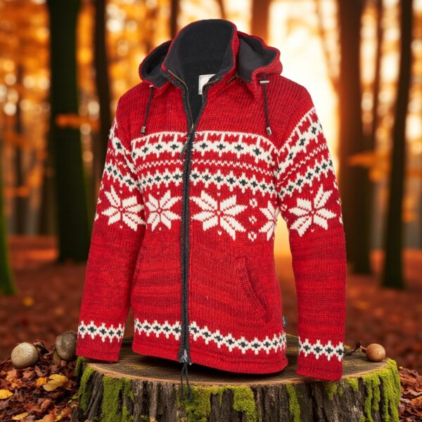 THC Schafwollstrickjacke Norweger rot 601 4