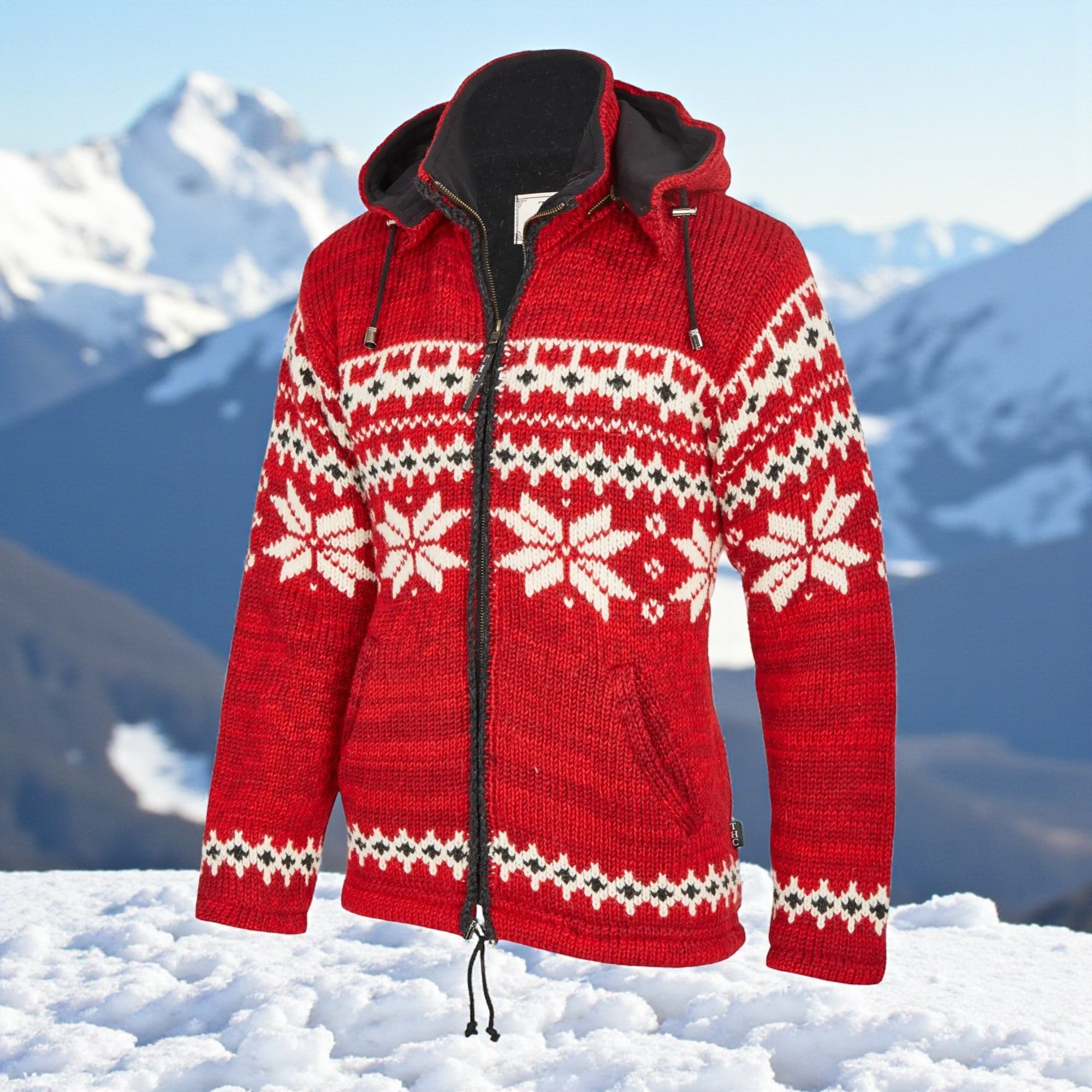 THC Schafwollstrickjacke Norweger rot 601 5