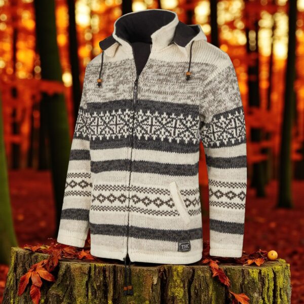 THC Schafwollstrickjacke beige gemustert 888 5