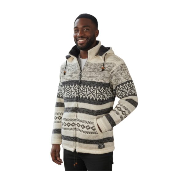 THC Schafwollstrickjacke beige gemustert 888 6