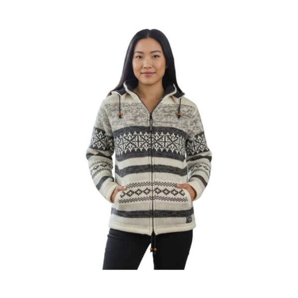 THC Schafwollstrickjacke beige gemustert 888 7