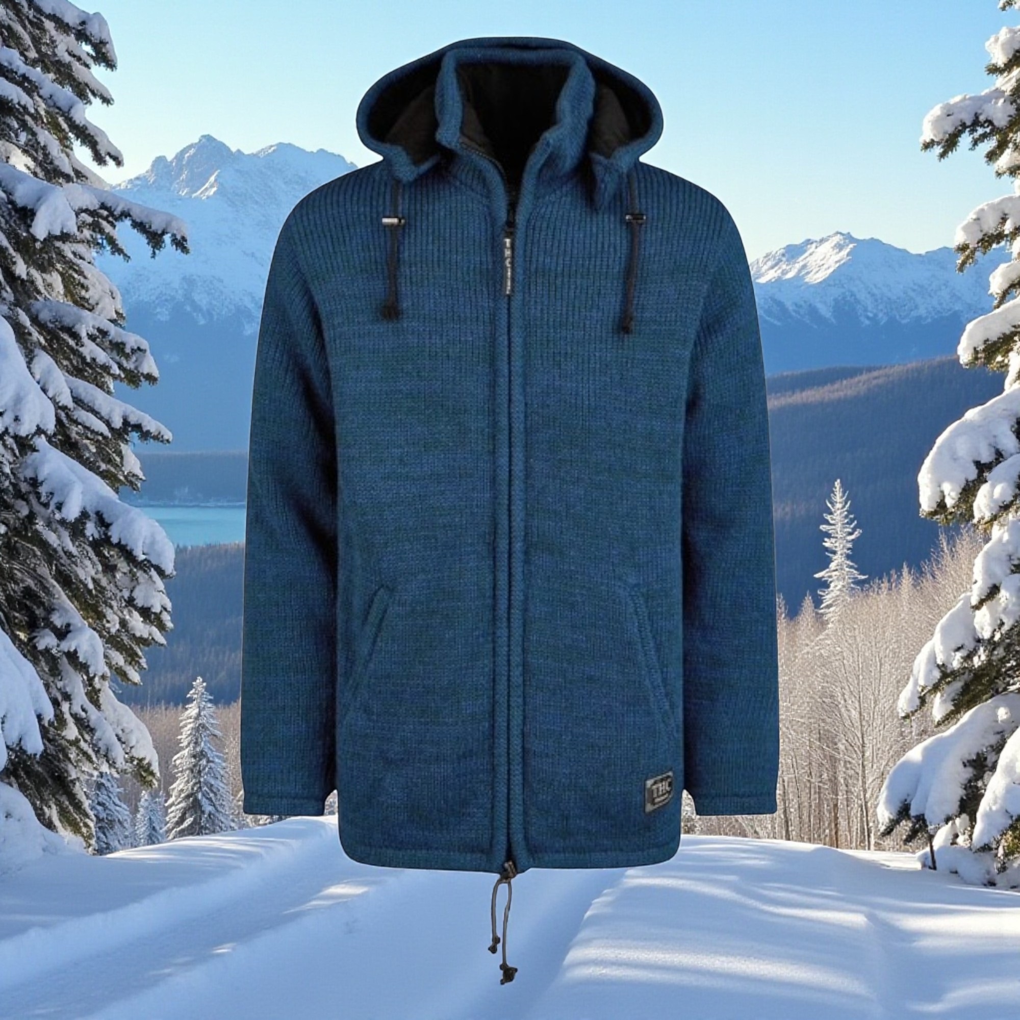 THC Schafwollstrickjacke blau 625 5