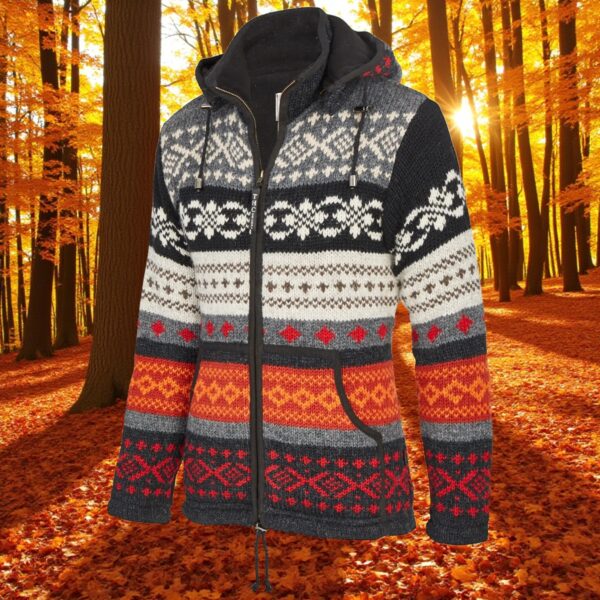 THC Schafwollstrickjacke bunt gemustert 825 4