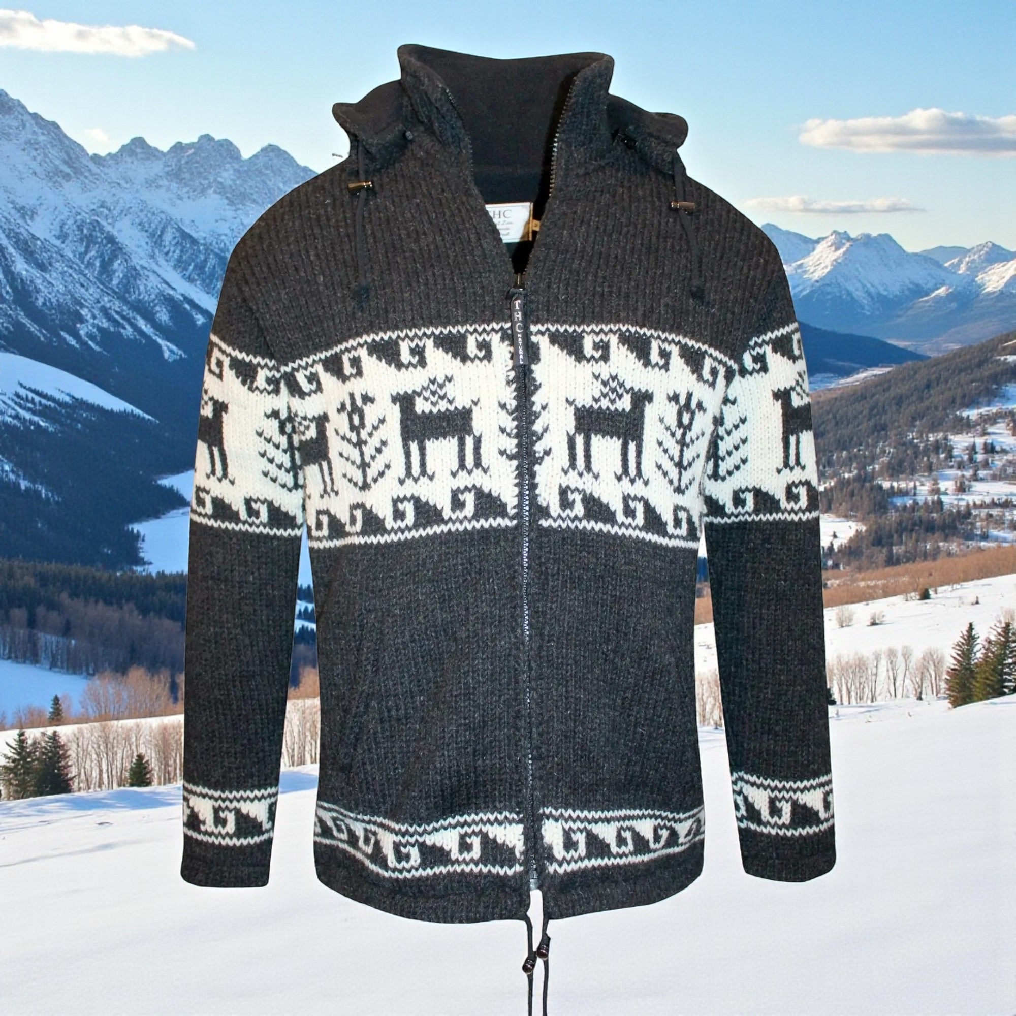 THC Strickjacke 606 Rentier schwarz 5