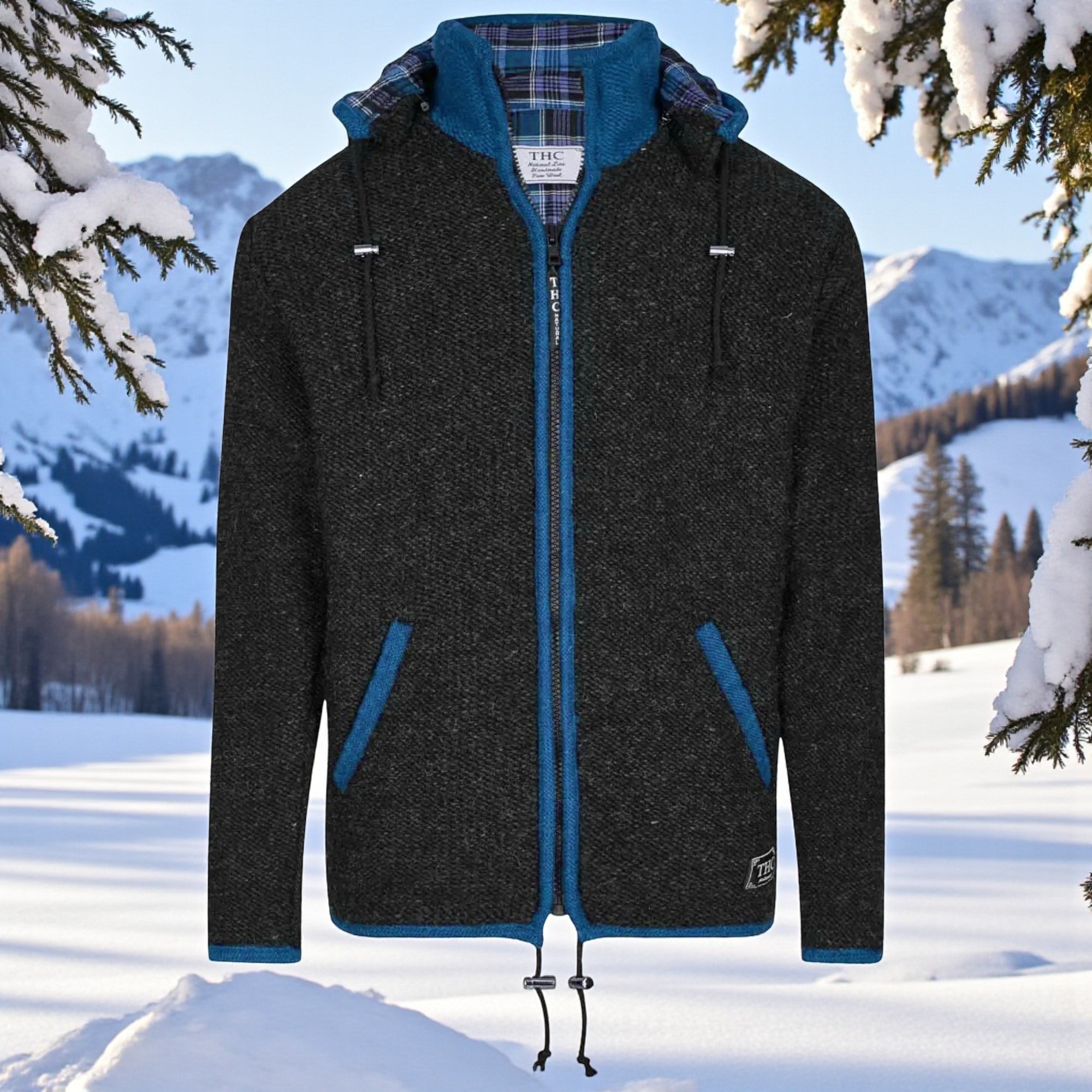 THC Strickjacke 808 Baumwollfutter schwarz blau 5