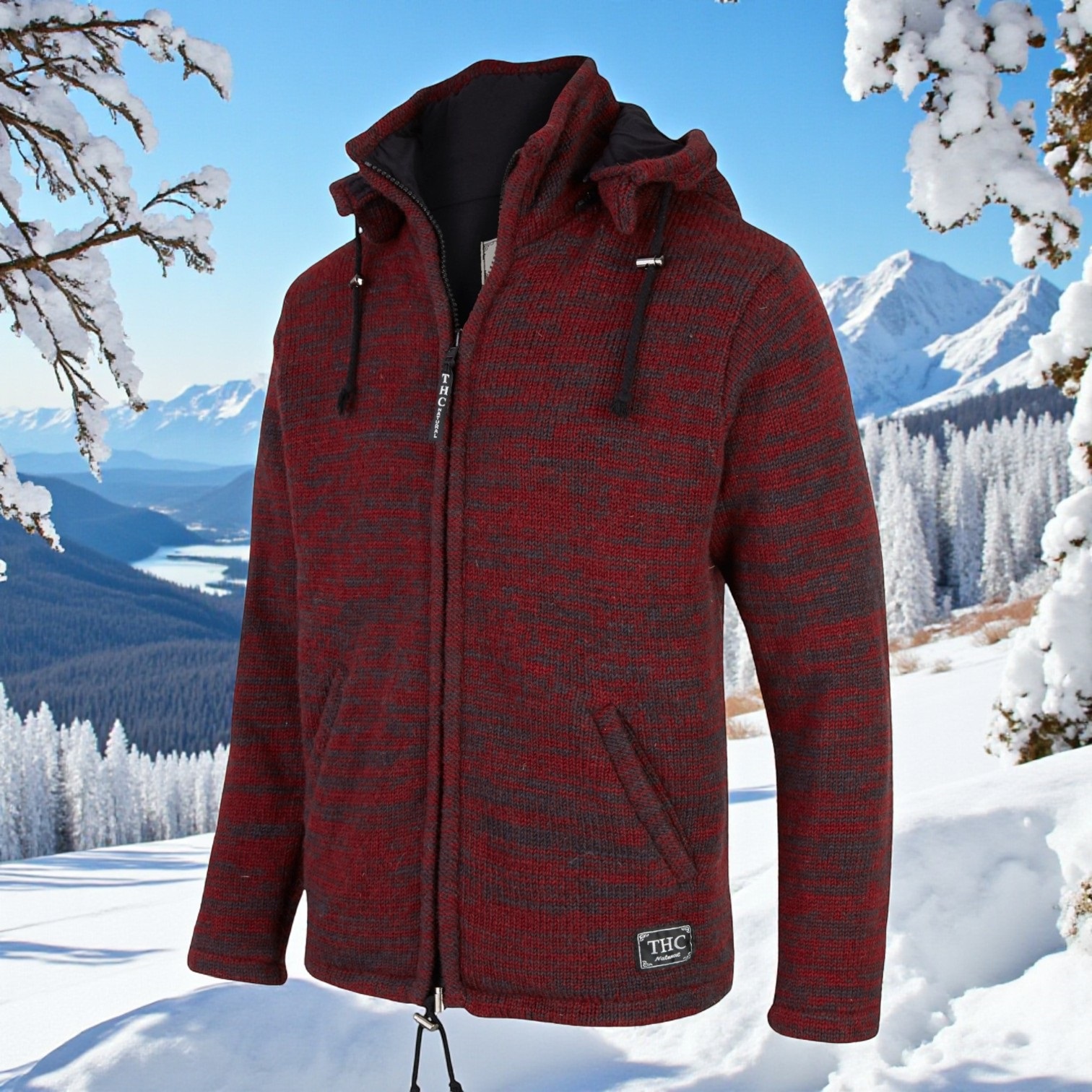 THC Schafwollstrickjacke Baumwollfutter 855 rot 4