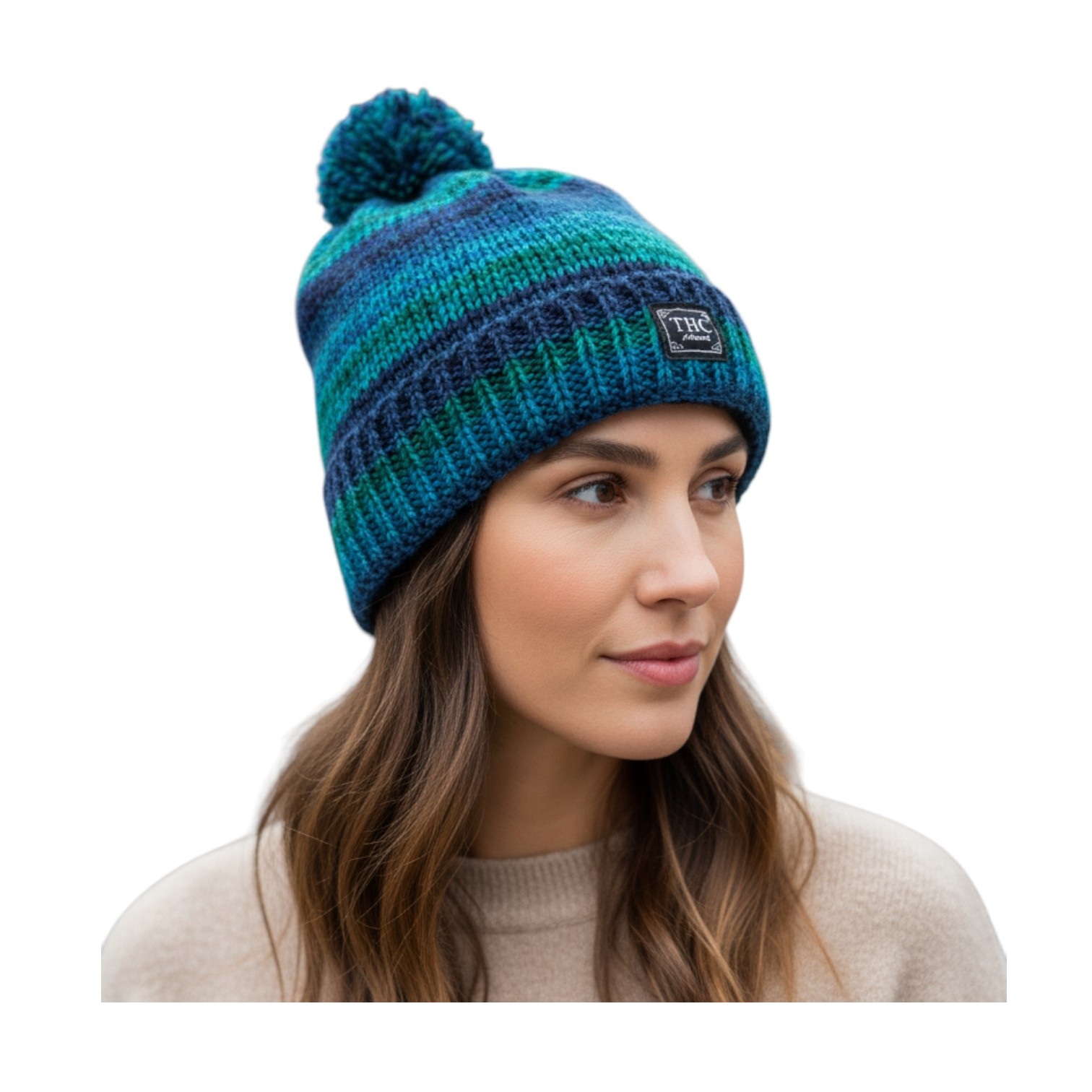 THC Schafwoll Pudelmütze 806 blau 5 THC Schafwoll Pudelmütze 806 blau 5