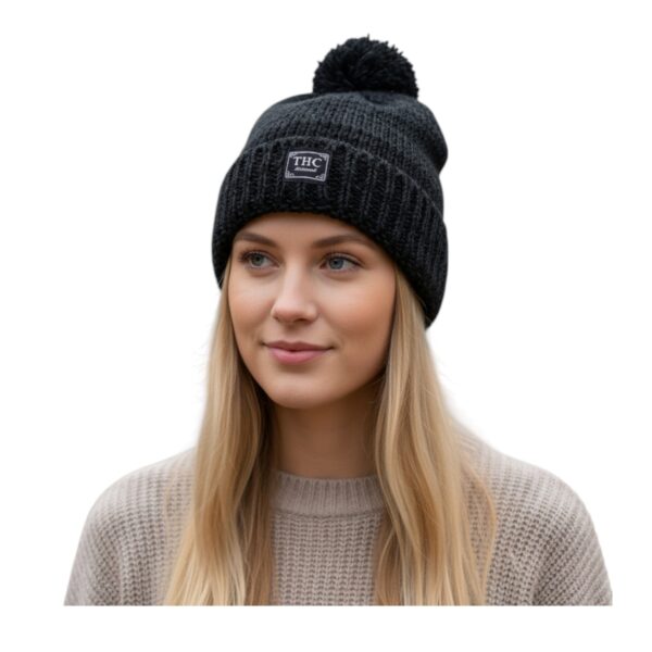 THC Schafwoll Pudelmütze 809 anthrazit 5 THC Schafwoll Pudelmütze 809 anthrazit 5