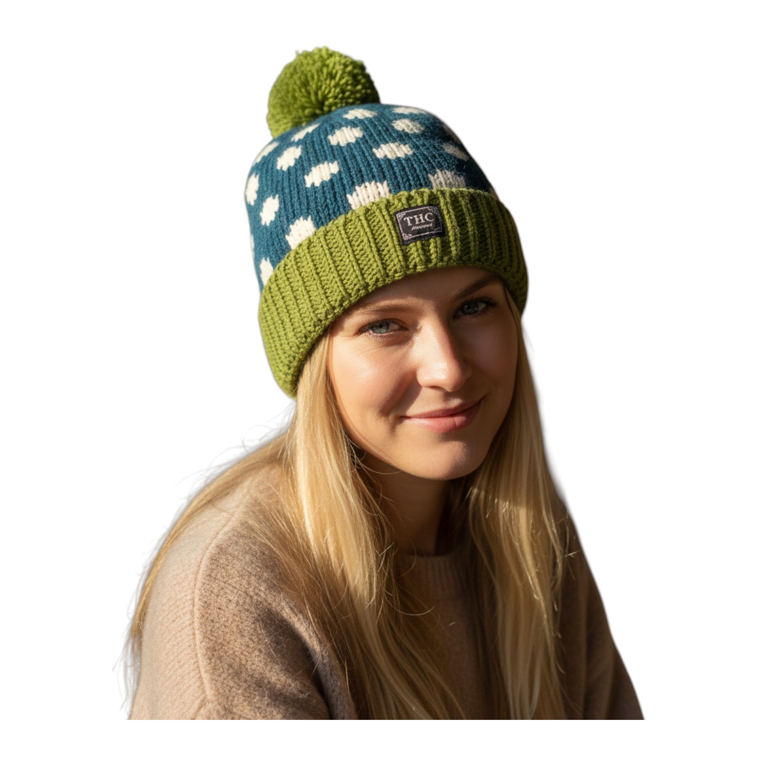 THC Schafwoll Pudelmütze 842 gepunktet 5