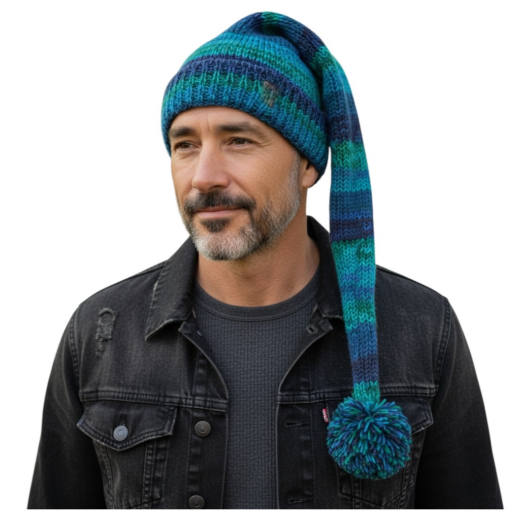 THC Schafwoll Zipfelmütze 806 blau 4 THC Schafwoll Zipfelmütze 806 blau 4