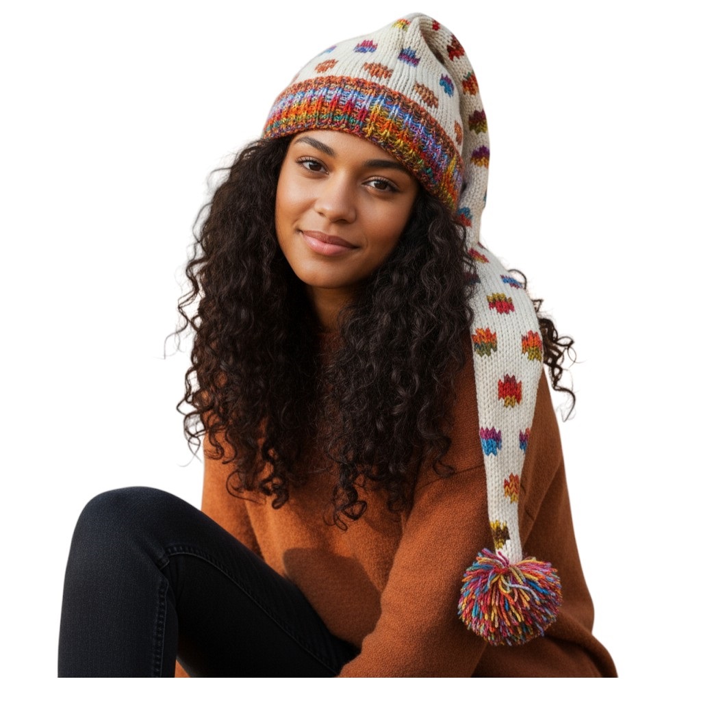 THC Schafwoll Zipfelmütze 840 gepunktet 5