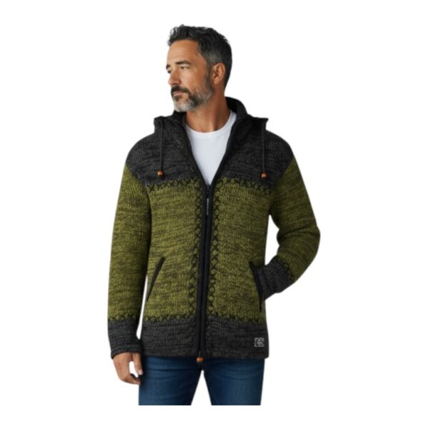 THC Schafwollstrickjacke 520 grün anthrazit 5