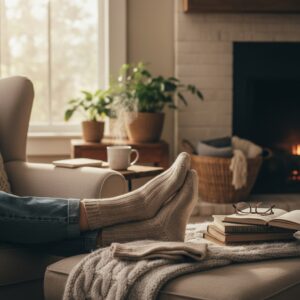 100%Wollsocken in gemütlicher Atmosphäre
