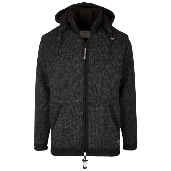 THC Schafwoll Strickjacke 810 anthrazit