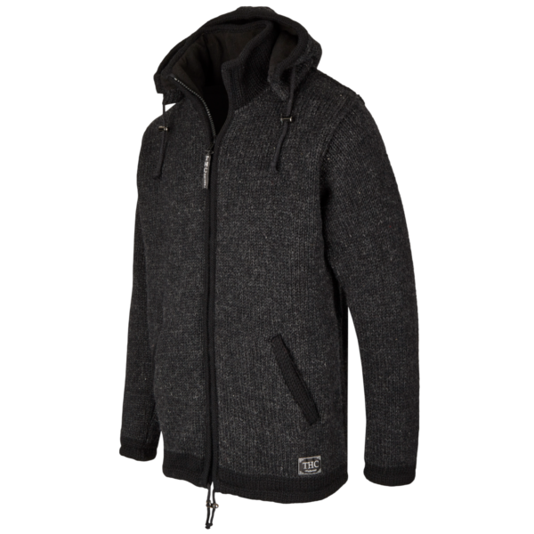 THC Schafwoll Strickjacke 810 anthrazit 3