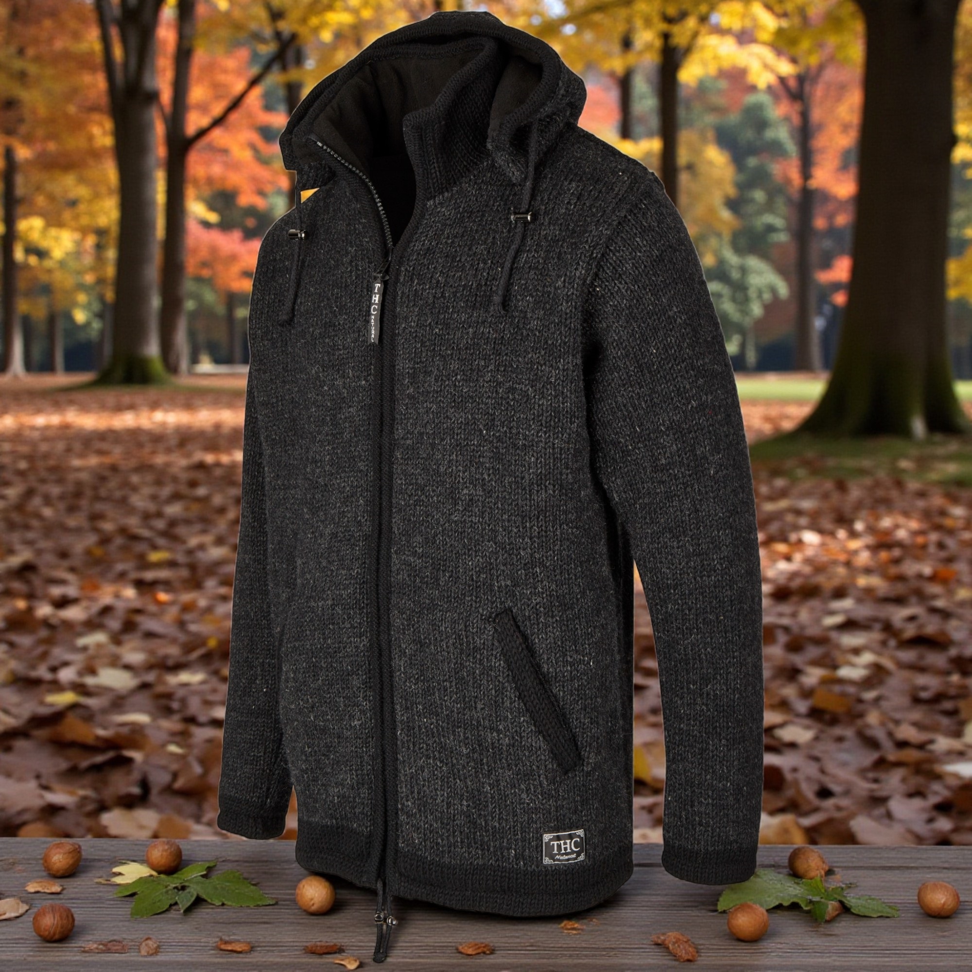 THC Schafwoll Strickjacke 810 anthrazit 7