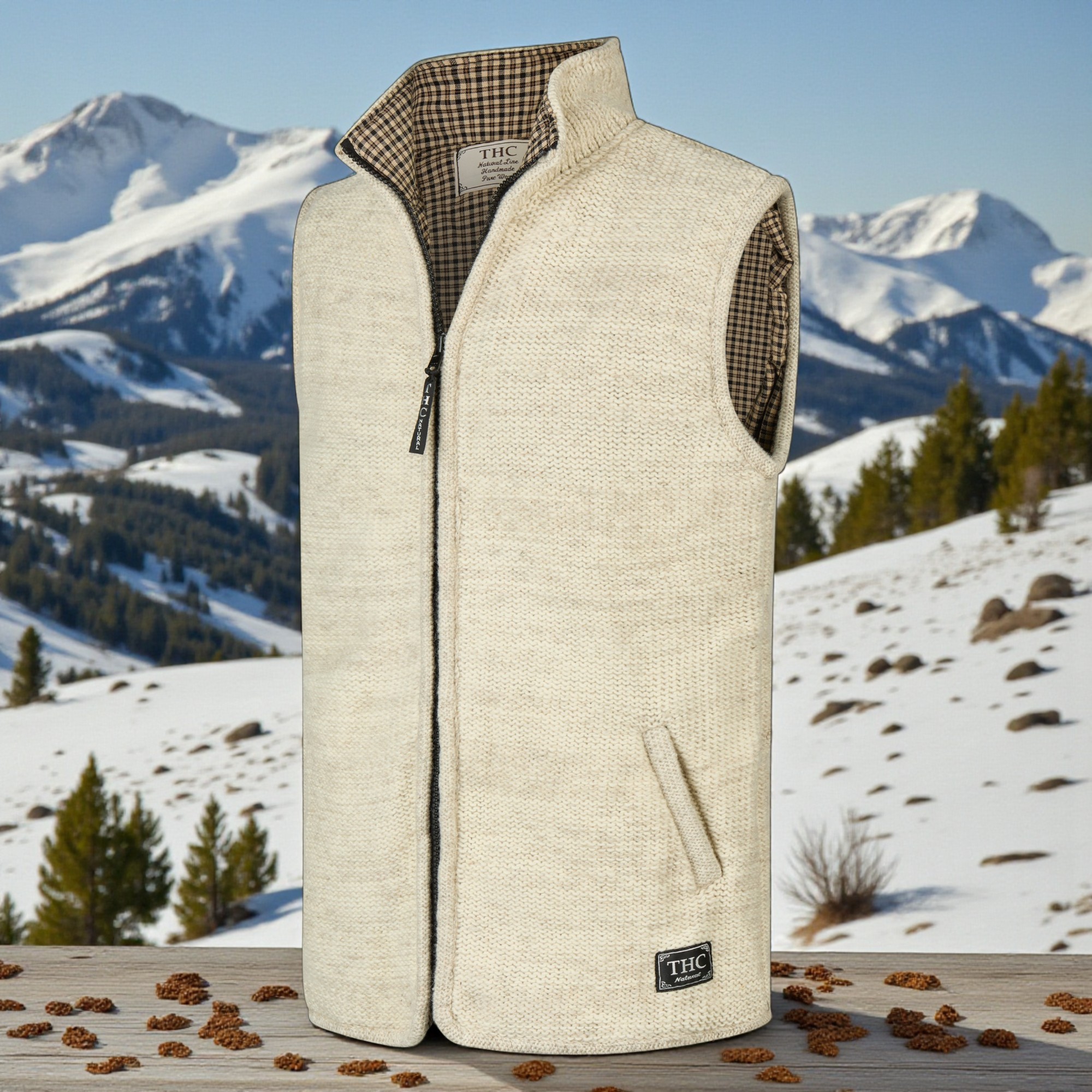 THC Schafwoll Strickweste 313 weiß 6