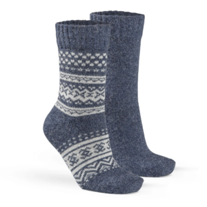 Alpaka Hygge Socken, 2er Pack blau