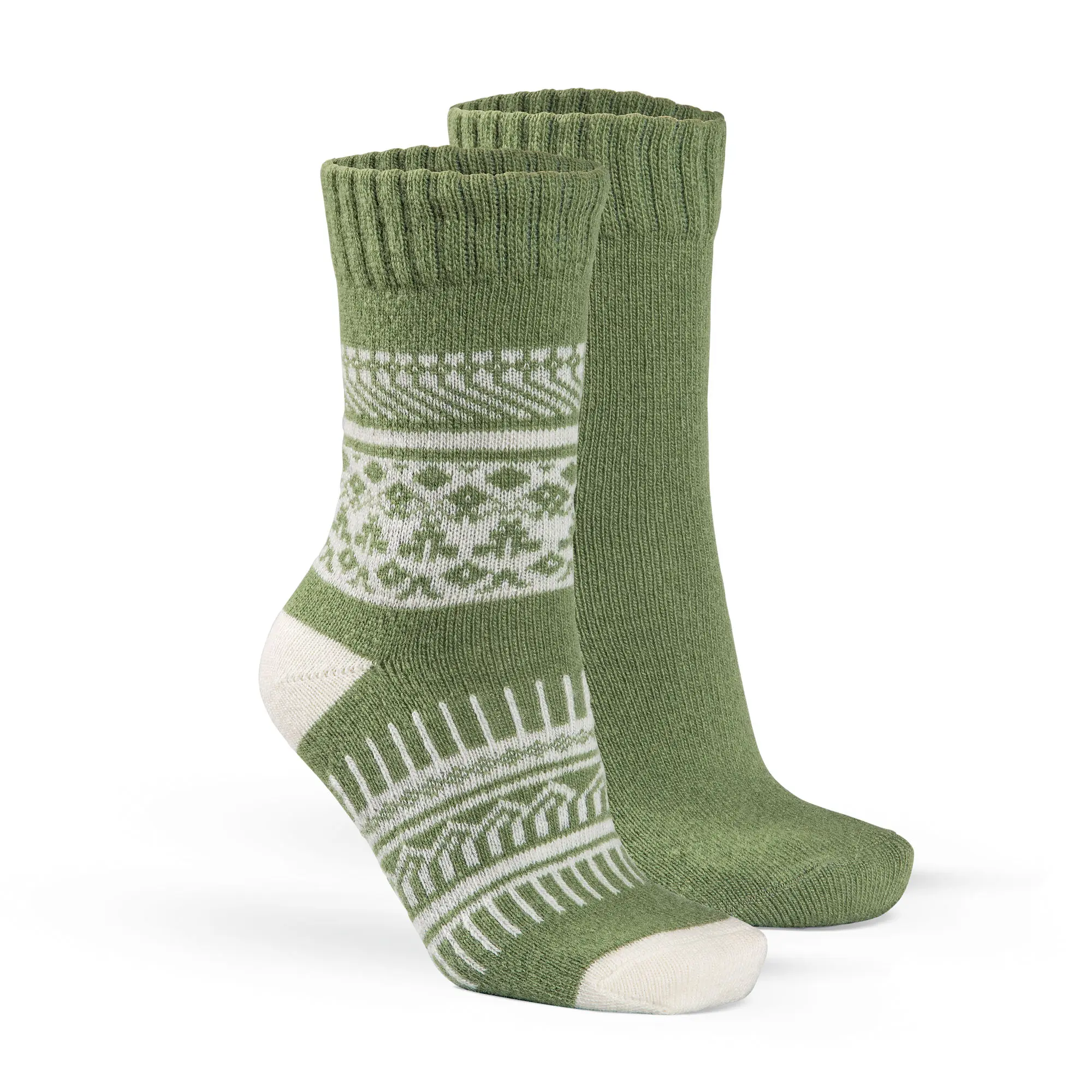 Alpaka Hygge Socken, 2er Pack grün