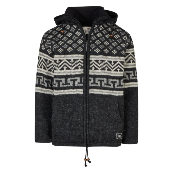 THC Schafwollstrickjacke Baumwollfutter 852