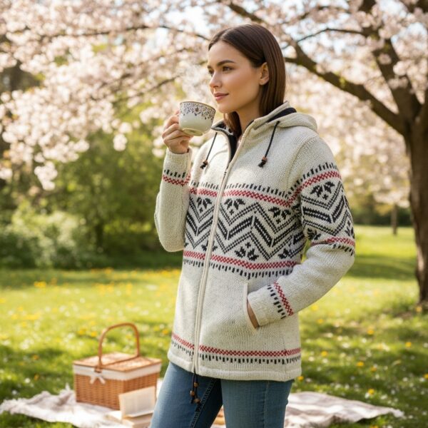 THC Schafwollstrickjacke Baumwollfutter 858 7