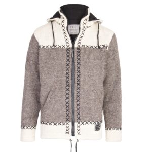 THC Schafwollstrickjacke beige weiß 507