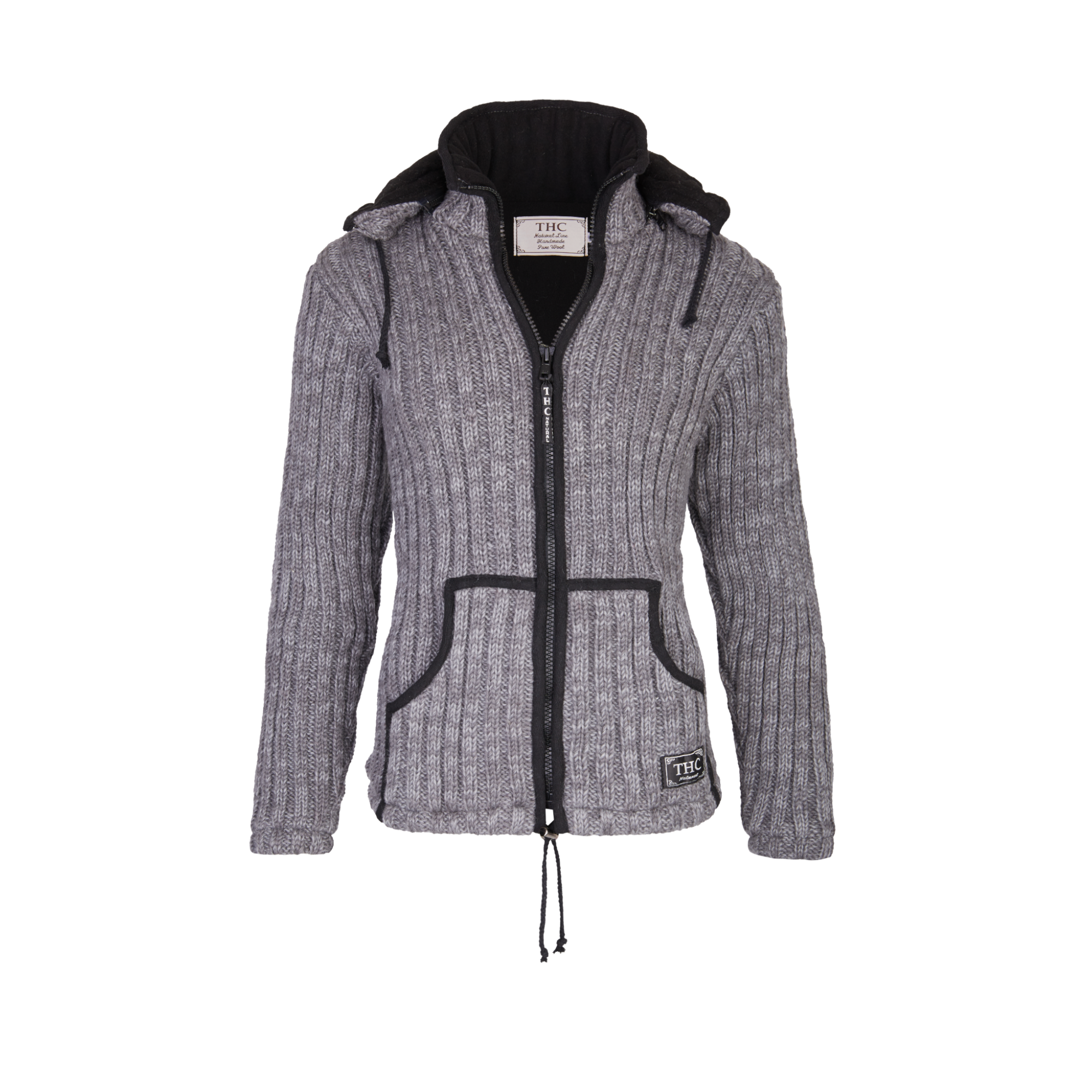 THC Schafwoll Strickjacke grau 725 THC Schafwoll Strickjacke grau 725