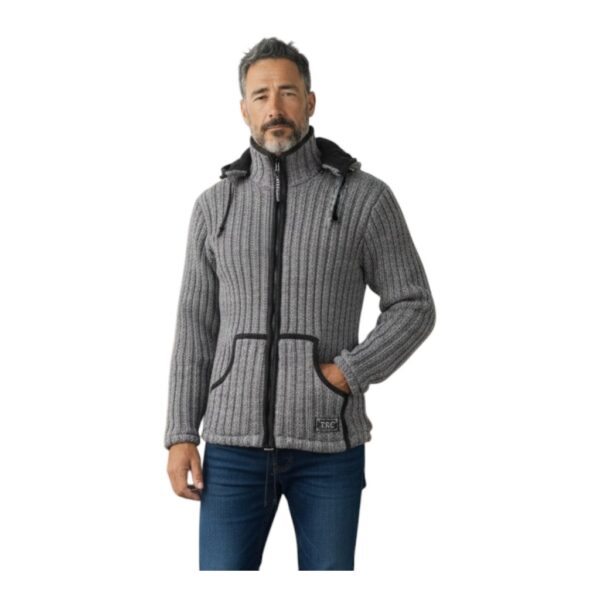 THC-Schafwoll-Strickjacke-grau-725-5|THCSchafwollstrickjacke725 THC Schafwoll Strickjacke grau 725 6