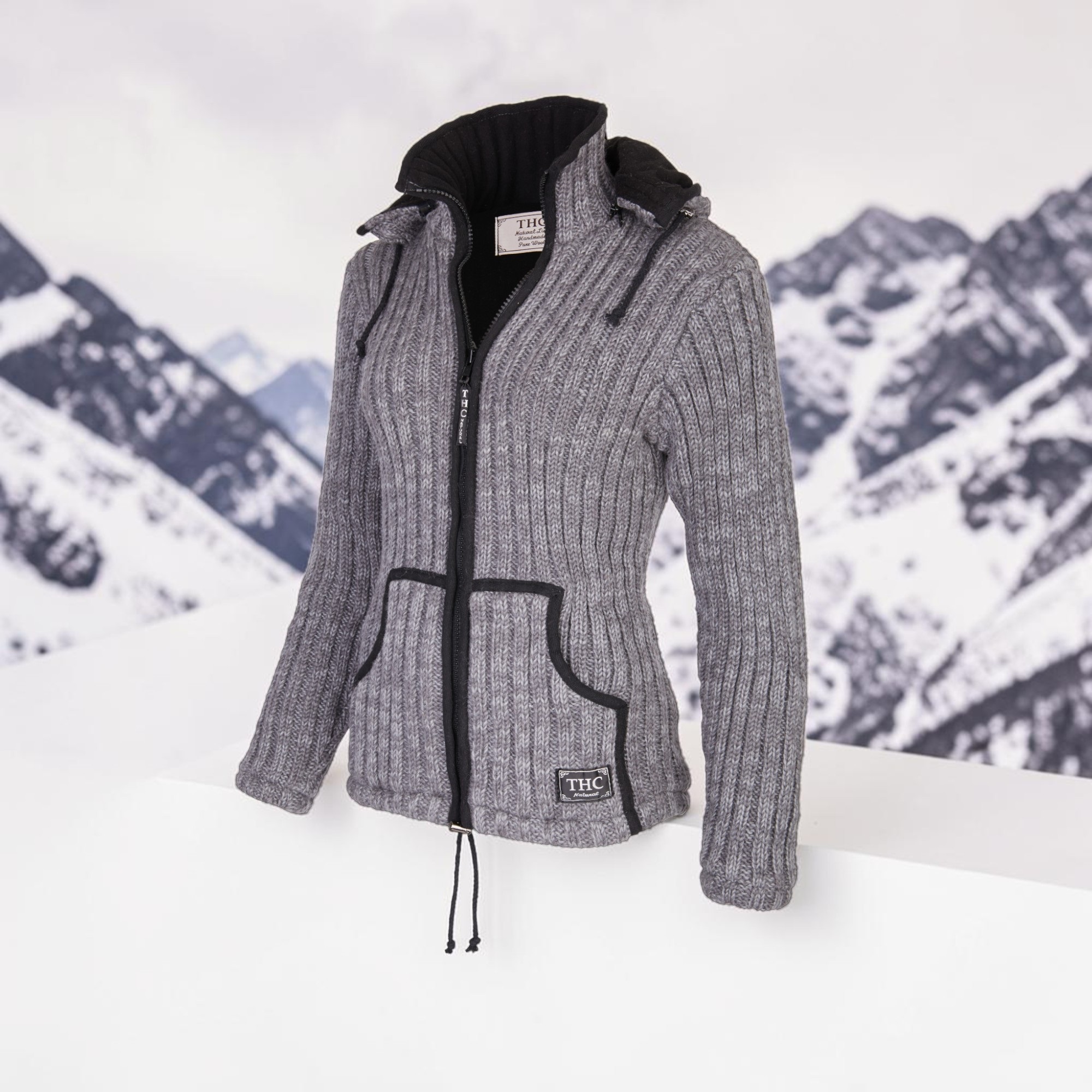THC-Schafwoll-Strickjacke-grau-725-7|THCSchafwollstrickjacke725 THC Schafwoll Strickjacke grau 725 7