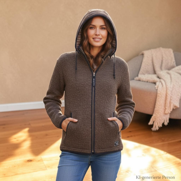 THC Schafwoll Strickjacke 836 KI-Generiert Model 2