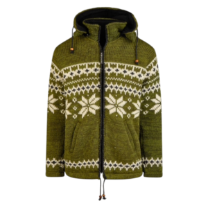 THC Schafwollstrickjacke Norweger grün 607