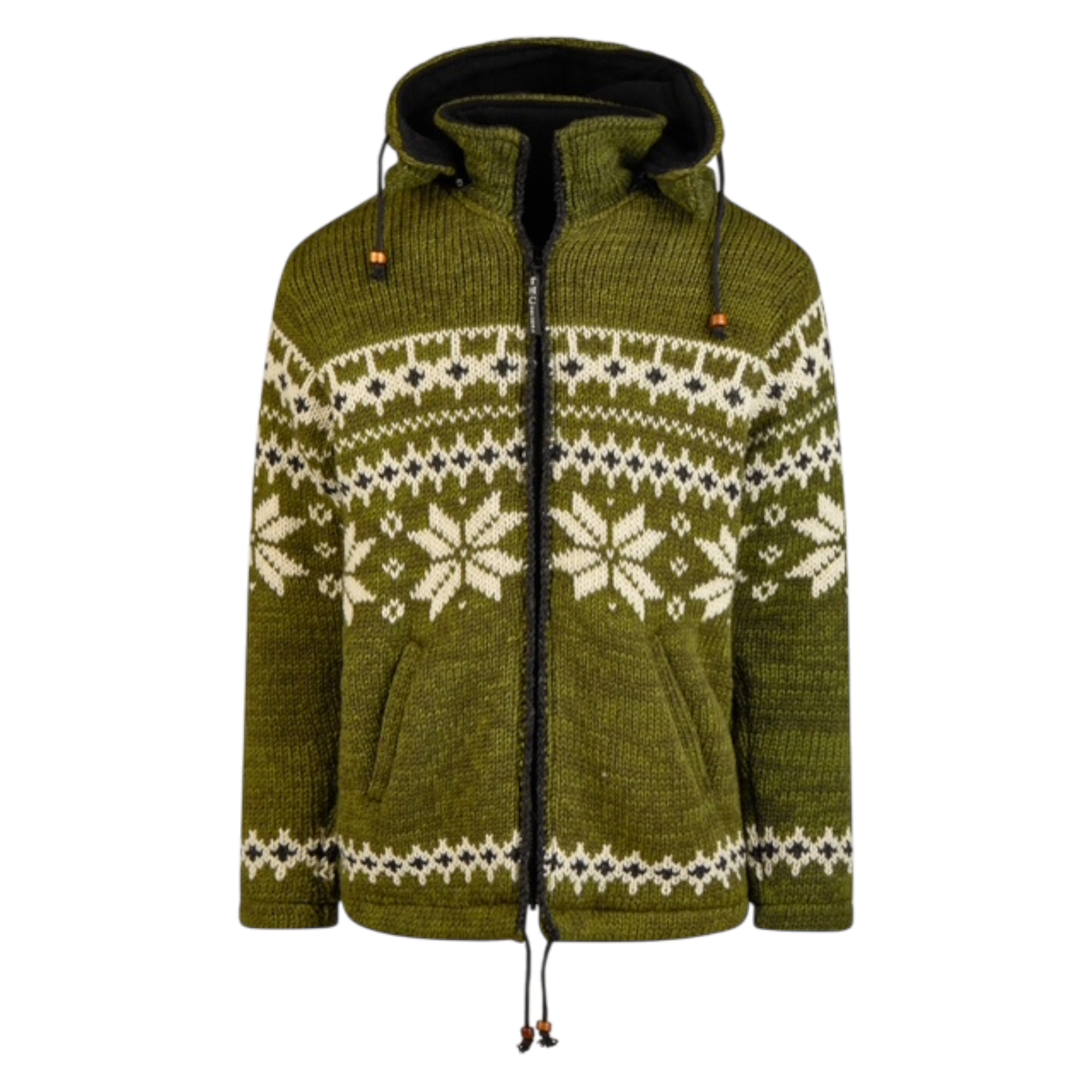 607|THCStrickjacke607 THC Schafwollstrickjacke Norweger grün 607