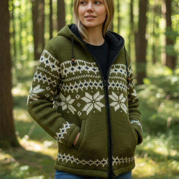 THC Schafwoll Strickjacke 607 KI-Generiert Model 2