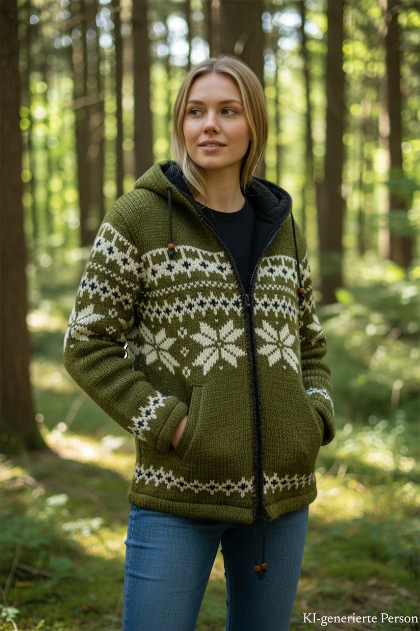 THC Schafwoll Strickjacke 607 KI-Generiert Model 2