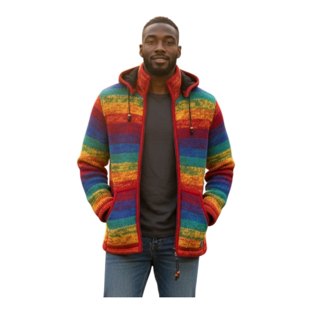 Jacke-620|THCStrickjacke620 THC Schafwollstrickjacke 620 Rainbow 5