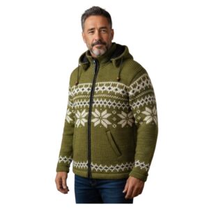 THC Schafwollstrickjacke Norweger grün 607 4