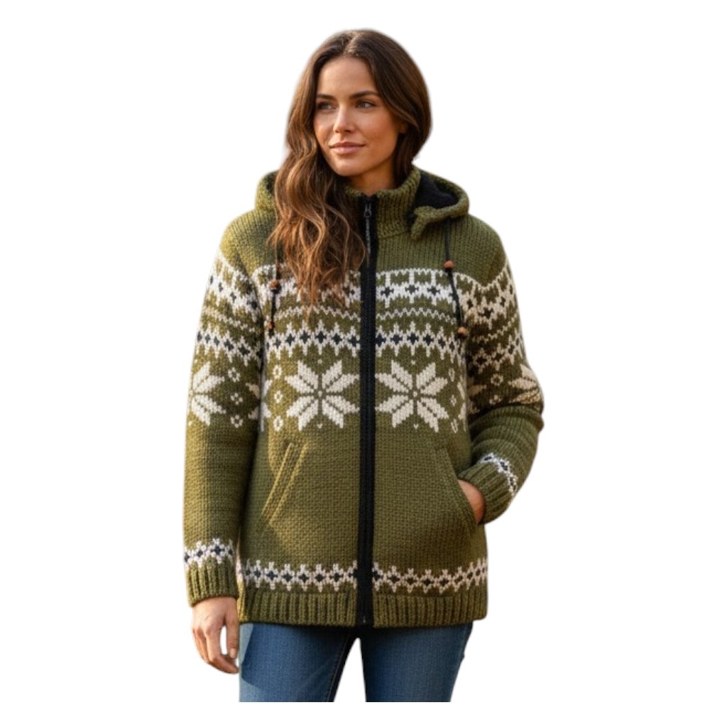 THC-Schafwollstrickjacke-607-Norweger-gruen-5|THCStrickjacke607 THC Schafwollstrickjacke Norweger grün 607 5
