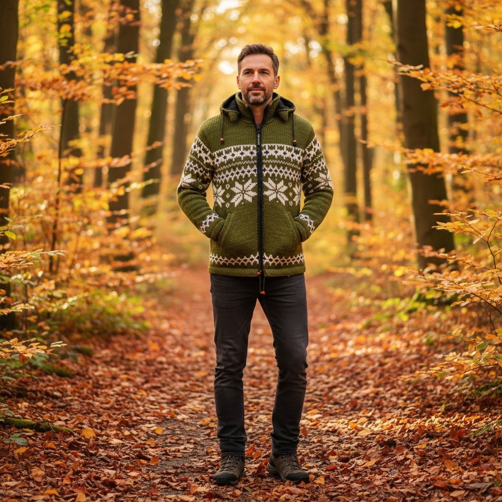 THC-Schafwollstrickjacke-607-Norweger-gruen-7|THCStrickjacke607 THC Schafwollstrickjacke Norweger grün 607 7