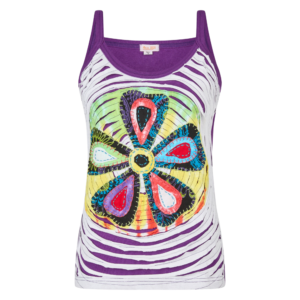 Baumwoll Hippie Mandala Tanktop mit Cutwork weiß