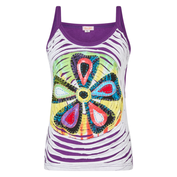 Baumwoll Hippie Mandala Tanktop mit Cutwork weiß Baumwoll Hippie Mandala Tanktop mit Cutwork weiß