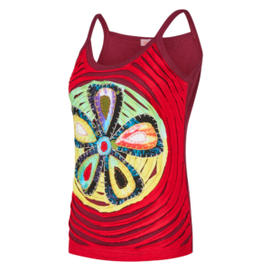 Baumwoll Hippie Mandala Tanktop mit Cutwork rot 2
