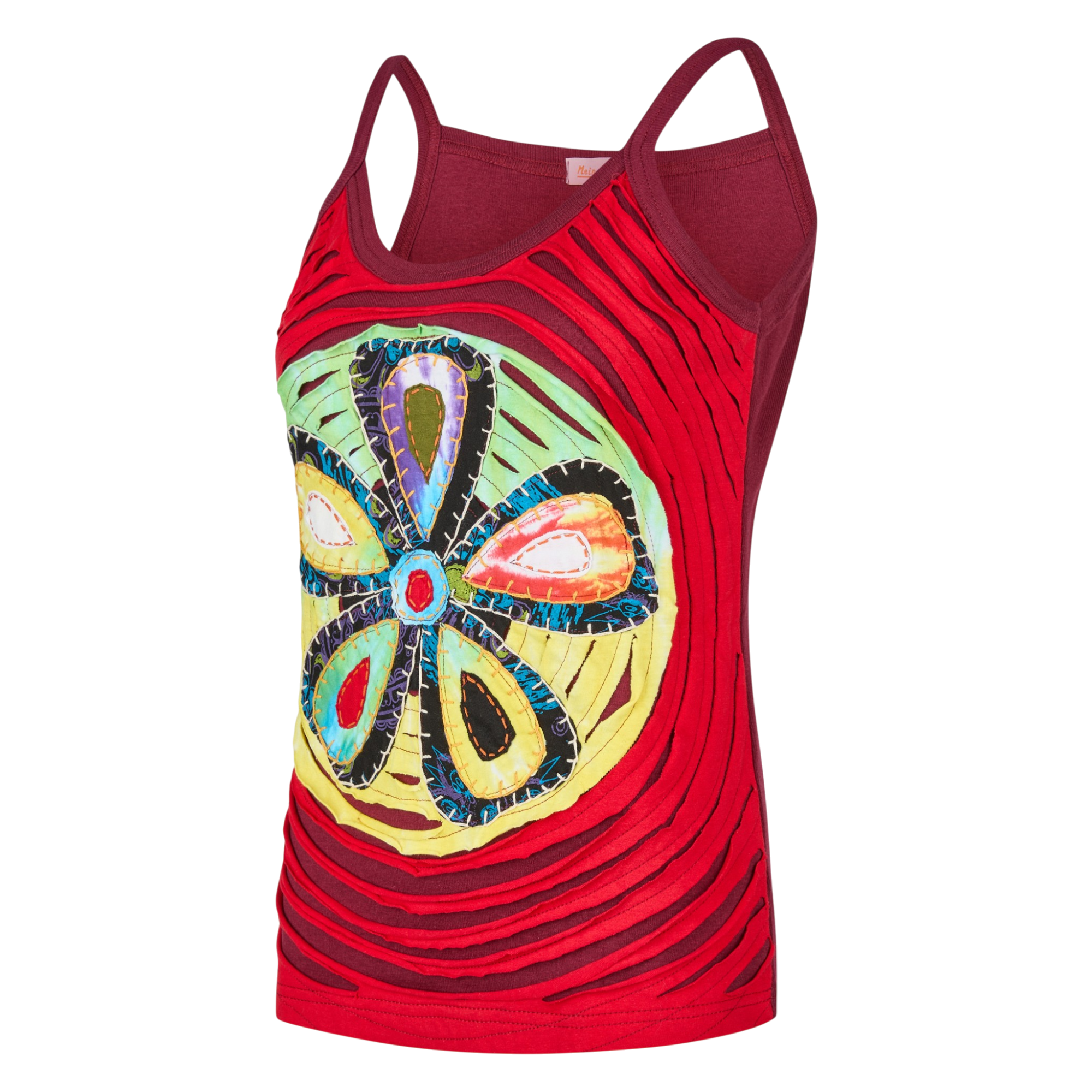 Baumwoll Hippie Mandala Tanktop mit Cutwork rot 2 Baumwoll Hippie Mandala Tanktop mit Cutwork rot 2