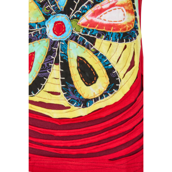 Baumwoll Hippie Mandala Tanktop mit Cutwork rot 4 Baumwoll Hippie Mandala Tanktop mit Cutwork rot 4