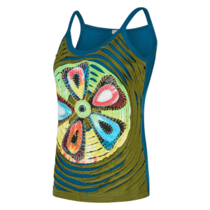 Baumwoll Hippie Mandala Tanktop mit Cutwork grün 2